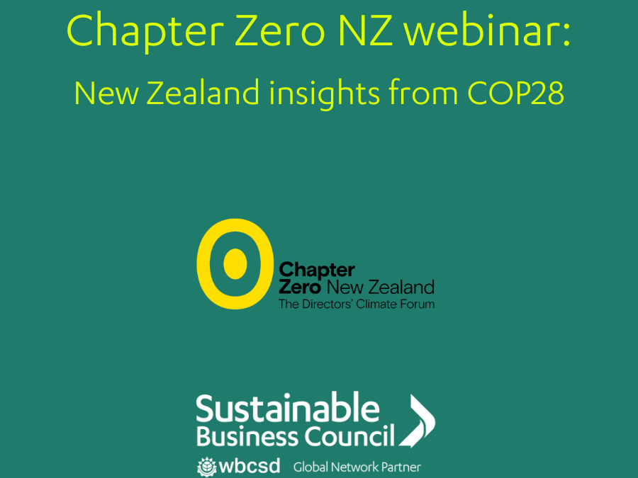 Chapter Zero NZ webinar: New Zealand insights from COP28